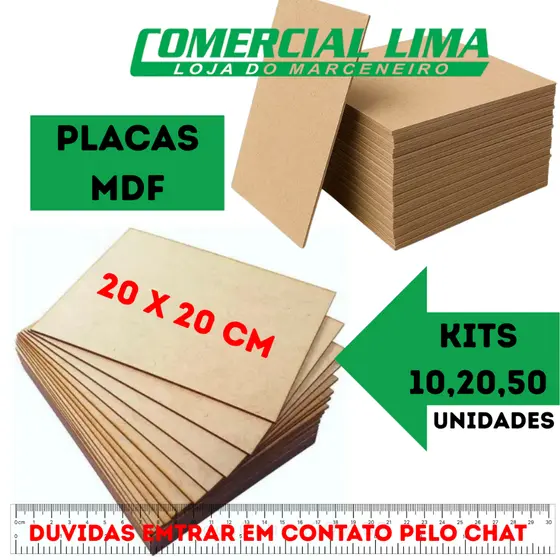 Kit Chapa Cru 20 x 20 MDF 3mm Ideal Para Quadro Artesanato Sublimação Pirografia Mandala Maquete Pintura
