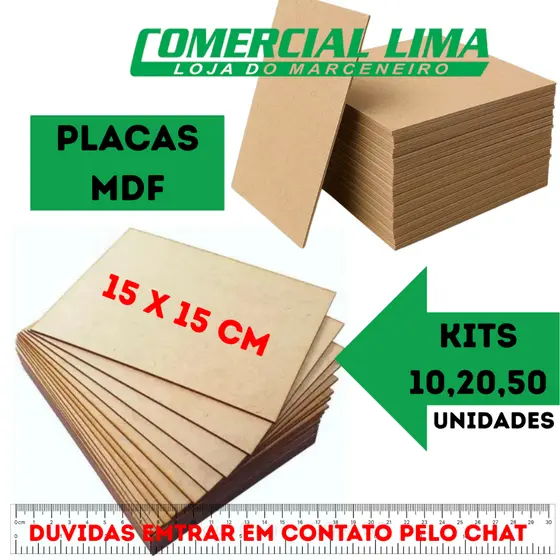 Kit Chapa Cru 15 x 15 MDF 3mm Ideal Para Quadro Artesanato Sublimação Pirografia Mandala Maquete Pintura