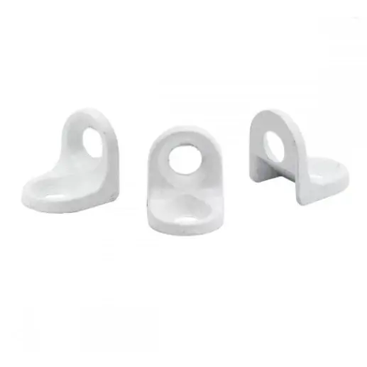Kit 100 500 1000 Cantoneiras Branca 2 Furos Suporte de Fixação Móveis Prateleira Cadeirinha