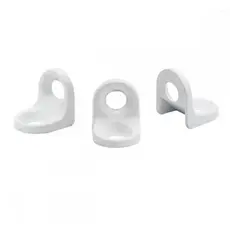 Kit 100 500 1000 Cantoneiras Branca 2 Furos Suporte de Fixação Móveis Prateleira Cadeirinha