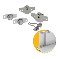 Roldanas Porta De Correr Ro-21 Cinza Rometal Móveis Kit Com Regulagem Para Portas