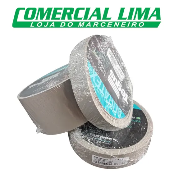 Fita de Borda Grafite Trama 22 35 64 mm ( 20M ) para MDF Acabamento Móveis Planejado Cozinha PVC