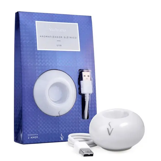 Difusor Aromatizador Eletrico USB White Via Aroma