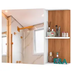 Armario Espelheira Banheiro Jade 1203 Fundo Flexycollor Com Porta - Cores