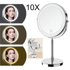 Espelho com Led De Mesa Com Aumento 10x Led luz Dobrável Para Maquiagem Pronta Entrega