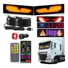 2 Unidades Programável LED Luz Olho Do Diabo Para Janela De Caminhão De Carro HD Display Dinâmico USB(12*60cm)