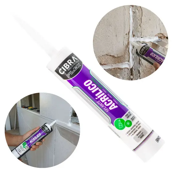 Selante Acrílico Branco Base D'agua 360g Cibra Trincas Fissuras Vedação Janelas Parede