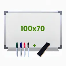 Lousa Escolar Quadro Branco Moldura MDF Aluminizado 100x70