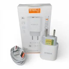 Carregador Turbo A'Gold CA40-3 40W 9.1A USB + USB-C com Cabo USB-A para Tipo-C Carregamento Rápido