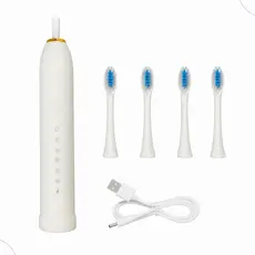 Escova De Dente Elétrica Gostey ultrassônica Vibratória 5 Funções Recarregável USB + 4 Cabeças