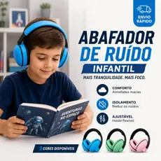 Abafador de Ruído Infantil para Autismo TDAH Protetor Auricular Sensorial Redução de Som Ajustável Infantil TE
