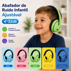 Fone Abafador Ruído Infantil Autismo Protetor Auricular TDAH TEA Confortável Ajustável Alta Proteção
