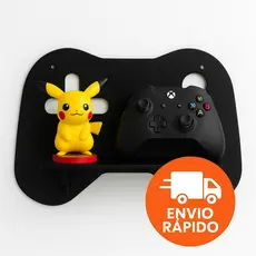 Prateleira Decorativa Controle Game MDF Preto – Suporte Gamer para Quarto Infantil e Escritório Geek