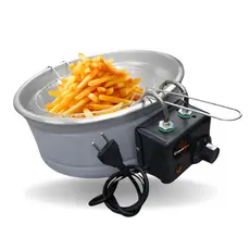 Fritadeira Elétrica Industrial 5L Segurança e Durabilidade Para Batata Pastel Salgados - CravoNox