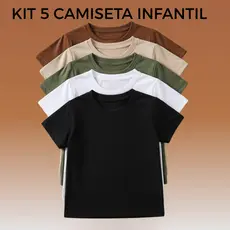 Kit 5 Camisetas Infantil Básicas 100% Algodão – Conforto e Praticidade
