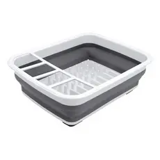 Escorredor De Louça Prato Retrátil De Silicone Organizador Cor Cinza