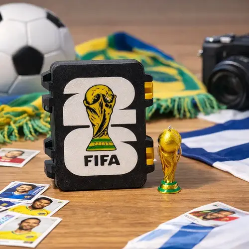 Case Porta Figurinhas Copa Do Mundo 2026 Estojo Organizador Copa Do Mundo Figurinha Preto E Amarelo