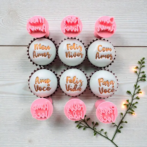 Kit Carimbos Para Doces Frases com Amor