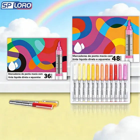 12/24/36/48/60 pcs Acrílica Marcadora Canetas Brush e Ponta Fina Lettering, Desenho e Colorir DIY BC906