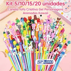 5/10/15/20 PCS unidades Caneta fofa Criativa Gel 0.5mm Caneta fofa Gel Personagens Animadas YCZXB