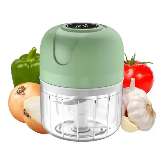 Triturador de Cozinha 250 ml – Mini Elétrico Portátil, 3 Lâminas Inoxidáveis
