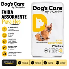 Fralda Faixa Higiênica Descartável Pet para Cachorro Macho Dog's Care P M G GG - Vários Tamanhos