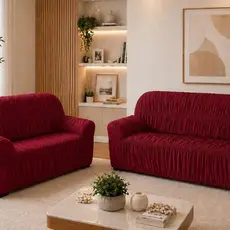 Capa de sofá 3,2 Lugares Elasticada Helanca kit protetor ajustável Verde Rose Vermelho Avelã