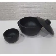 Panela de Barro Capixaba 1000ml + Cumbuca Para Molho 500ml JÀ CURADA * COM GARANTIA DE FABRICA*