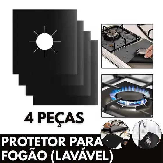 Kit Protetores Proteção Fogão Lavável Reutilizável Anti Aderente Seu fogão Sempre Limpa