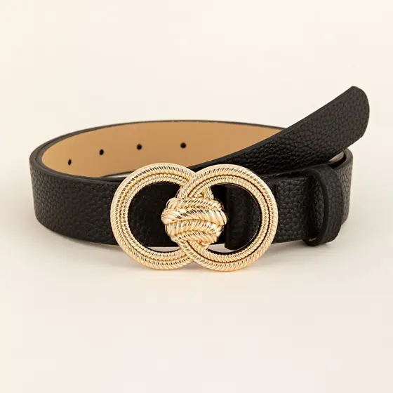 Cinto Feminino Redondo Fivela Dupla Argola Dupla Moda blogueira