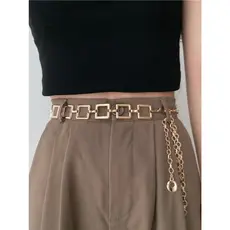 Cinto de corrente oco corrente de cintura simples e versátil moda feminina tendência importada