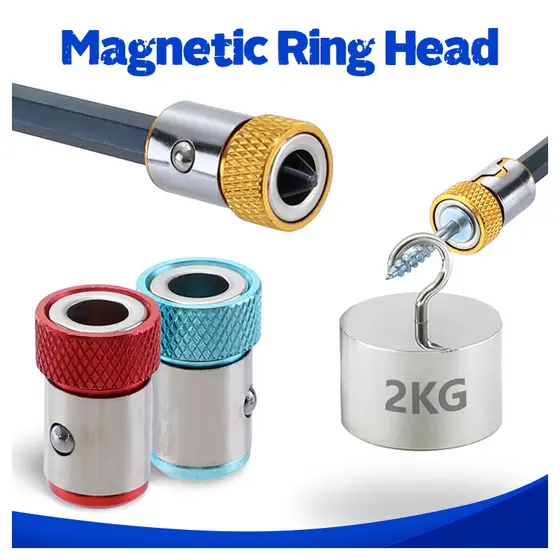 1PC/3 Pçs 6.35mm Chave De Fenda Anel Magnético Cabeça S2 Liga Elétrica Bit Anti-skid Hex De Lote Ferramentas Manuais
