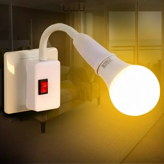 E27 Parafuso Soquete Em Linha Suporte Da Lâmpada/Tomada De Luz De Parede De Poupança De Energia éstica/ABS Sintético