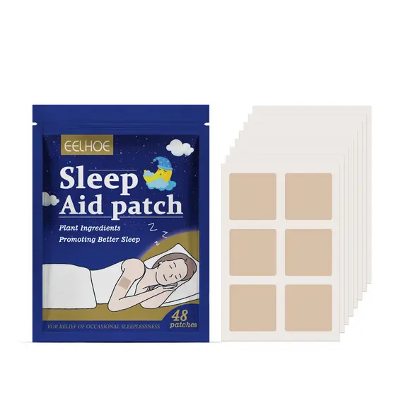 48pcs Adesivos Naturais Para Dormir Relaxamento Profundo-Auxílio À Base De Ervas Com Infusão De Lavanda E Camomila , 10g