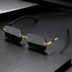 Óculos De Sol Sem Aro Para Mulheres/Homens Senhora Moda Gradiente Lentes Designer UV400 Tons