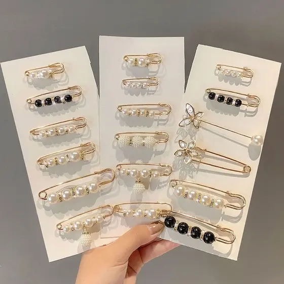 6 Peças Broche De Cintura Ajustável , Clipe De Calças De Pérola Falsa Para Mulheres , Apertador De Roupas