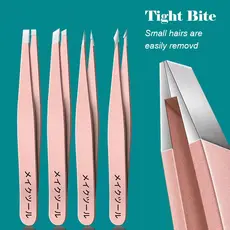 Pinça De Aço Inoxidável Para Remoção De Pelos Faciais De Sobrancelhas , Detritos , Ponta Angular De Cravos