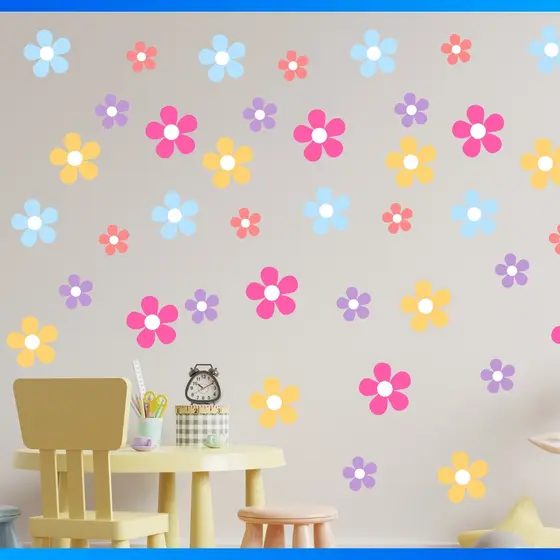 Adesivo De Parede Flores - 200 Adesivos - PROMOÇÃO