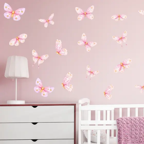 60 Adesivos De Parede Borboletas Aquarela Quarto Infantil Decoração - PROMOÇÃO