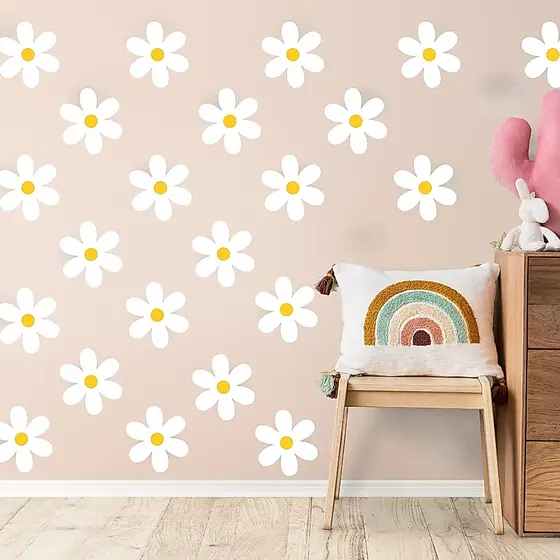 Kit Adesivo de Parede Margaridas - Papel de Parede Infantil Quarto de Menina - Decoração Desconto