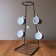 Suporte de Coador Café Cozinha C/ Ganchos para Caneca e Xicara Resistente Aço Carbono Promoção