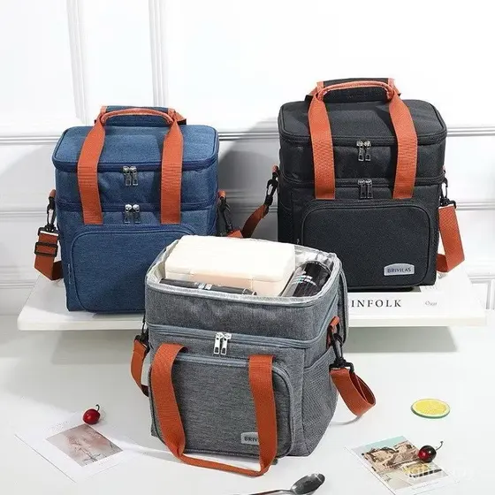 Bolsa Termica Grande Com Dupla Camada De Capacidade Lancheira Expansível