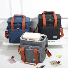 Bolsa Termica Grande Com Dupla Camada De Capacidade Lancheira Expansível