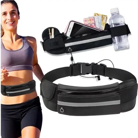 Bolsa Pochete Unissex Esportiva Sem Volume Compacta Leve impermeável porta celular porta garrafa