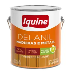 Tinta Esmalte Sintético Delanil 3L Iquine Alto Brilho para Madeira e Metal