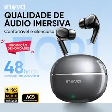 INOVA Fone de Ouvido Bluetooth Grave Potente Bateria Som Estéreo In-ear À Prova d’Água Esportivo Microfone Integrado