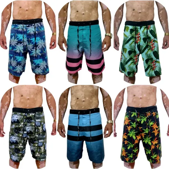 Kit Bermuda Surf Elastano Ajustável Cordão - Promoção Relâmpago !