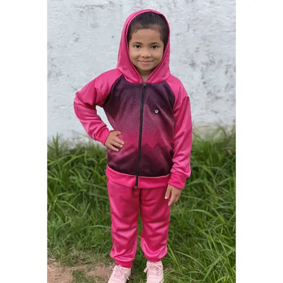 Conjunto Inverno Infantil Menina/Menino Agasalho E Calça Chimpa Flanelado