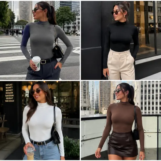 Body Cacharrel Feminino Gola Alta Segunda Pele Zero Transparênçia !