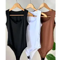 Body Feminino Suplex Premium Decote Quadrado Com Forro Básico Zero Transparência